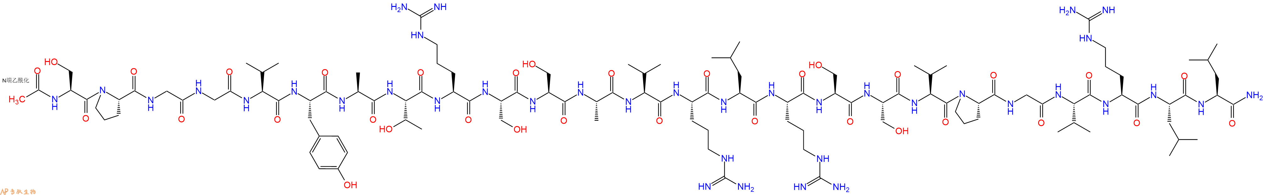 专肽生物产品Ac-Ser-Pro-Gly-Gly-Val-Tyr-Ala-Thr-Arg-Ser-Ser-Ala-Val-Arg-Leu-Arg-Ser-Ser-Val-Pro-Gly-Val-Arg-Leu-Leu-CONH2