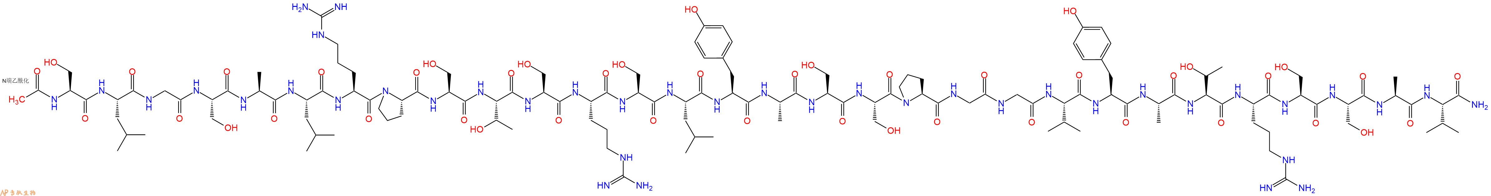 专肽生物产品Ac-Ser-Leu-Gly-Ser-Ala-Leu-Arg-Pro-Ser-Thr-Ser-Arg-Ser-Leu-Tyr-Ala-Ser-Ser-Pro-Gly-Gly-Val-Tyr-Ala-Thr-Arg-Ser-Ser-Ala-Val-CONH2