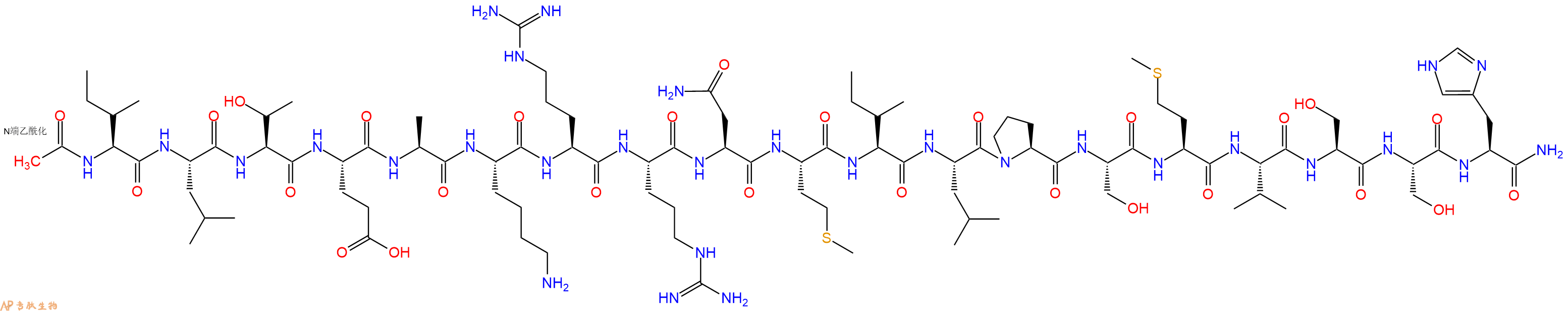 专肽生物产品Ac-Ile-Leu-Thr-Glu-Ala-Lys-Arg-Arg-Asn-Met-Ile-Leu-Pro-Ser-Met-Val-Ser-Ser-His-CONH2