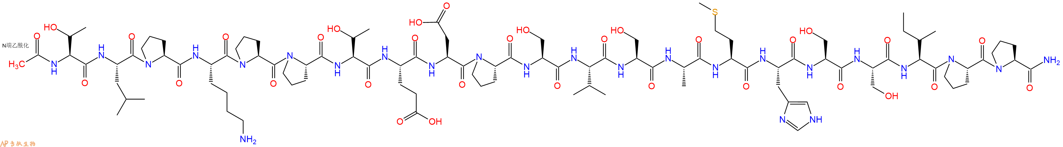 专肽生物产品Ac-Thr-Leu-Pro-Lys-Pro-Pro-Thr-Glu-Asp-Pro-Ser-Val-Ser-Ala-Met-His-Ser-Ser-Ile-Pro-Pro-CONH2