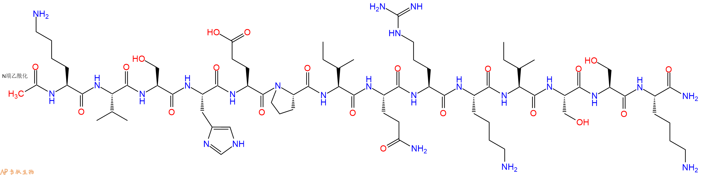 专肽生物产品Ac-Lys-Val-Ser-His-Glu-Pro-Ile-Gln-Arg-Lys-Ile-Ser-Ser-Lys-CONH2