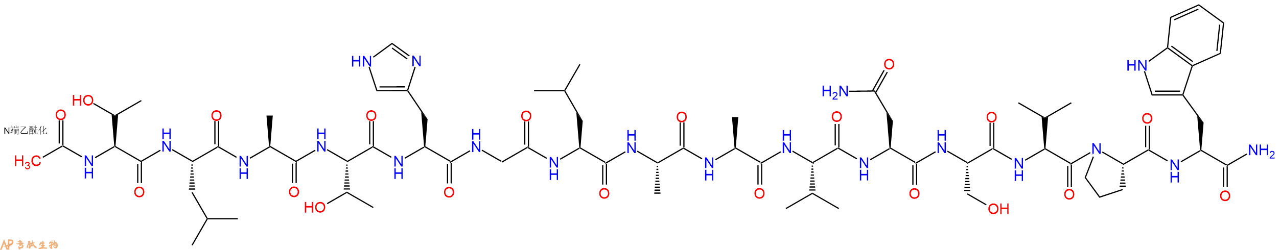 专肽生物产品Ac-Thr-Leu-Ala-Thr-His-Gly-Leu-Ala-Ala-Val-Asn-Ser-Val-Pro-Trp-CONH2