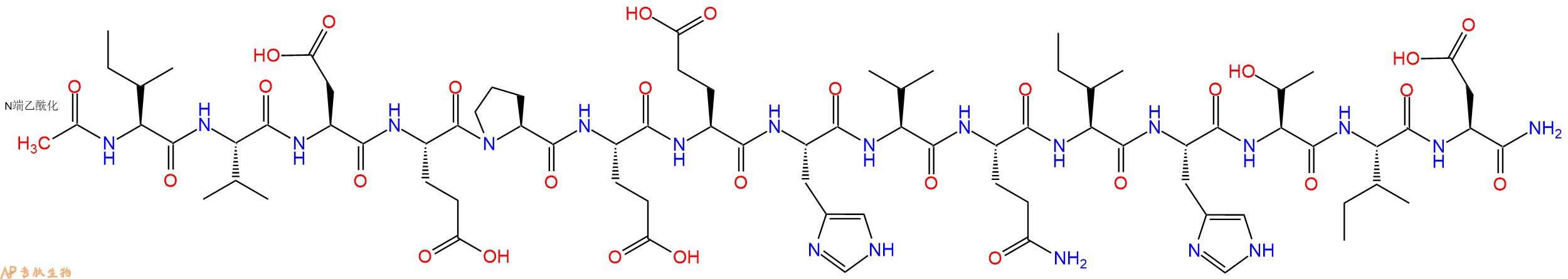 专肽生物产品Ac-Ile-Val-Asp-Glu-Pro-Glu-Glu-His-Val-Gln-Ile-His-Thr-Ile-Asp-CONH2