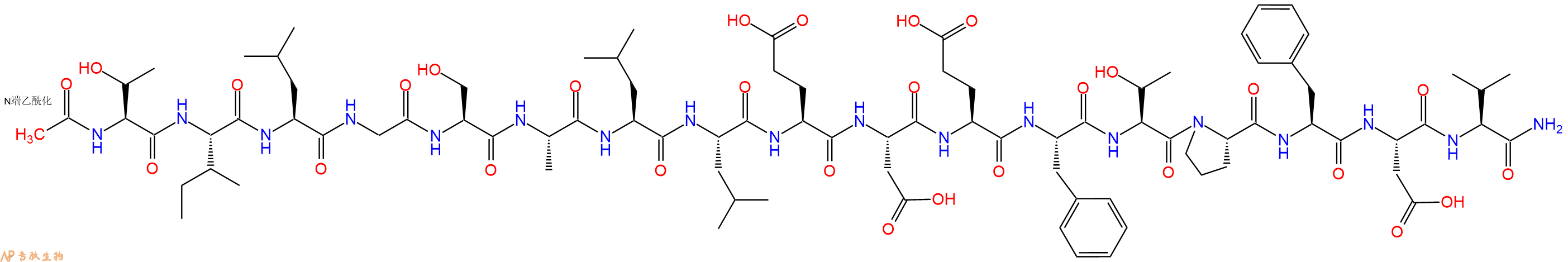 专肽生物产品Ac-Thr-Ile-Leu-Gly-Ser-Ala-Leu-Leu-Glu-Asp-Glu-Phe-Thr-Pro-Phe-Asp-Val-CONH2
