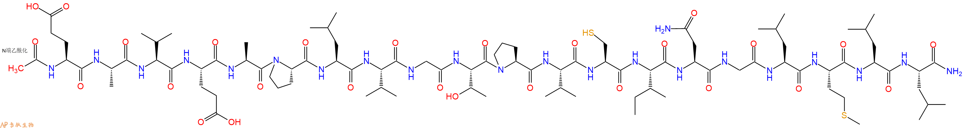 专肽生物产品Ac-Glu-Ala-Val-Glu-Ala-Pro-Leu-Val-Gly-Thr-Pro-Val-Cys-Ile-Asn-Gly-Leu-Met-Leu-Leu-CONH2