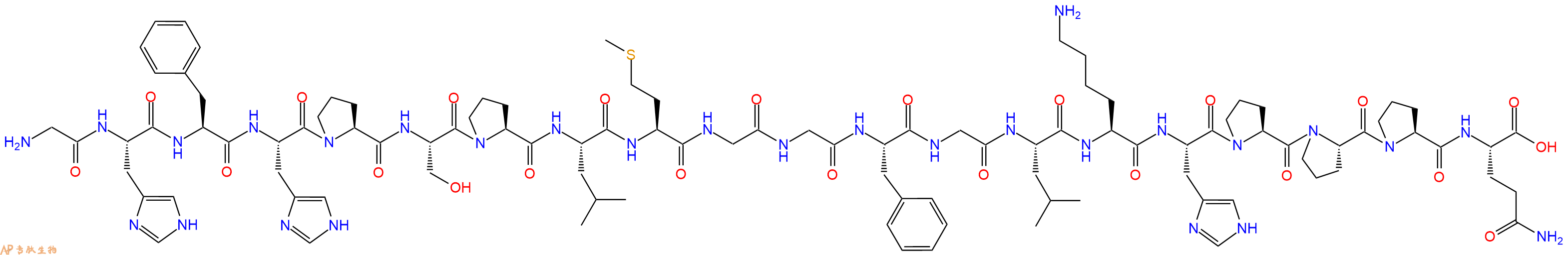 专肽生物产品H2N-Gly-His-Phe-His-Pro-Ser-Pro-Leu-Met-Gly-Gly-Phe-Gly-Leu-Lys-His-Pro-Pro-Pro-Gln-OH