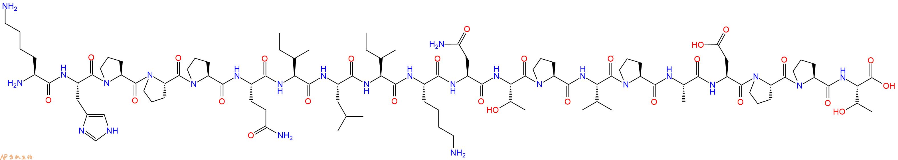 专肽生物产品H2N-Lys-His-Pro-Pro-Pro-Gln-Ile-Leu-Ile-Lys-Asn-Thr-Pro-Val-Pro-Ala-Asp-Pro-Pro-Thr-OH