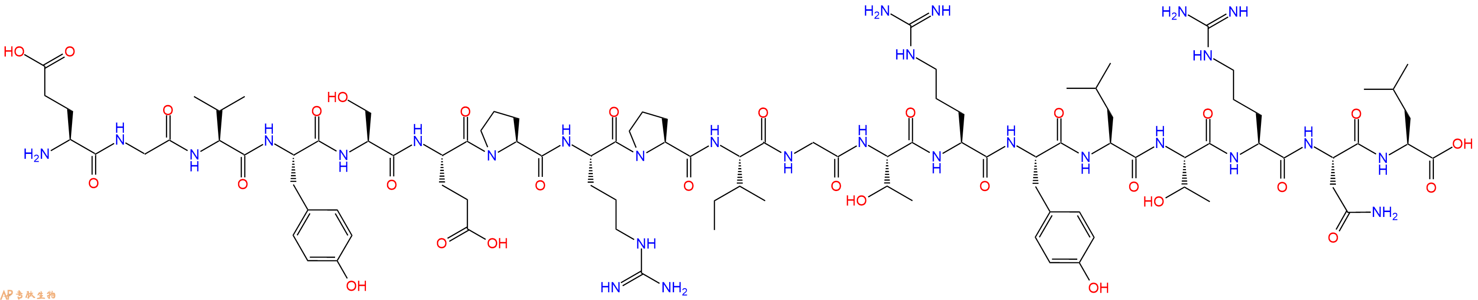 专肽生物产品H2N-Glu-Gly-Val-Tyr-Ser-Glu-Pro-Arg-Pro-Ile-Gly-Thr-Arg-Tyr-Leu-Thr-Arg-Asn-Leu-OH