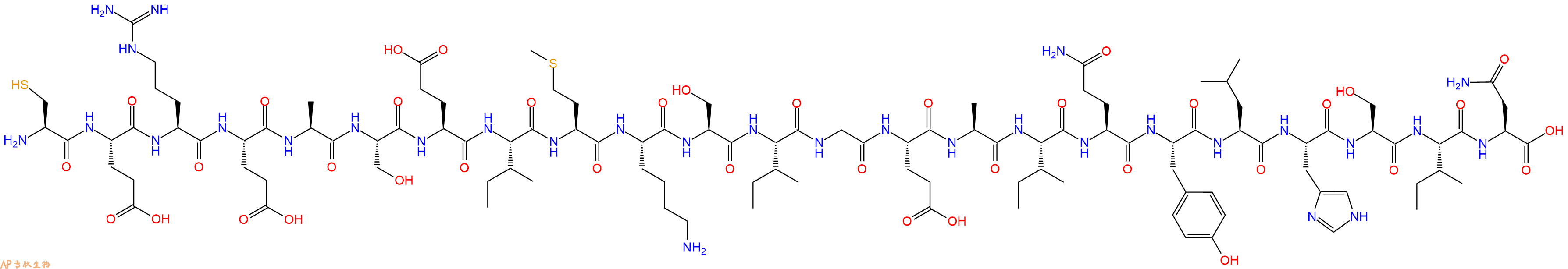 专肽生物产品H2N-Cys-Glu-Arg-Glu-Ala-Ser-Glu-Ile-Met-Lys-Ser-Ile-Gly-Glu-Ala-Ile-Gln-Tyr-Leu-His-Ser-Ile-Asn-OH
