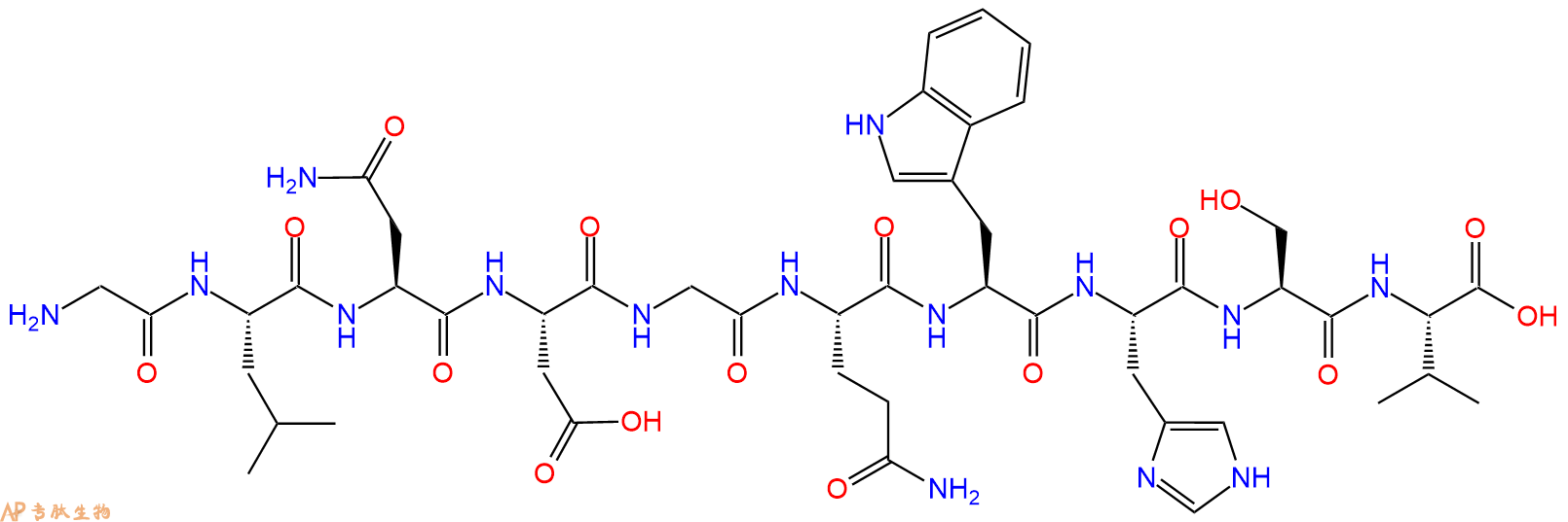 专肽生物产品H2N-Gly-Leu-Asn-Asp-Gly-Gln-Trp-His-Ser-Val-OH