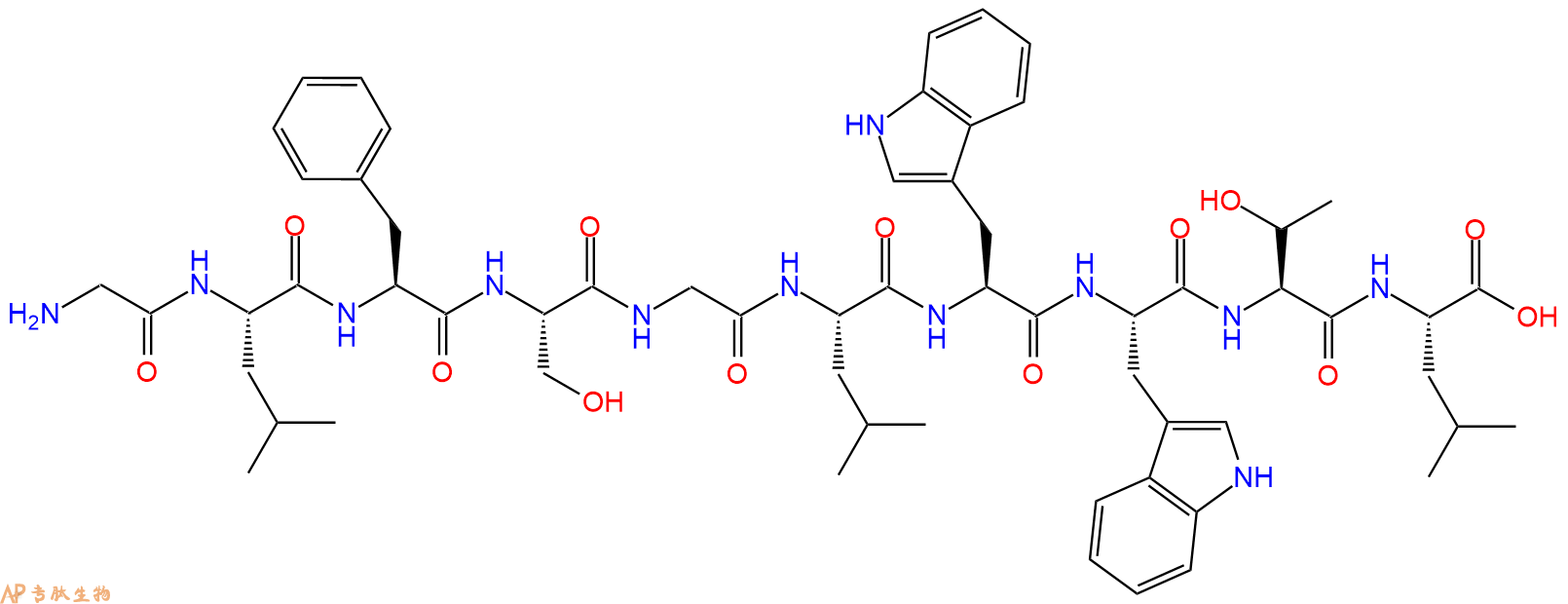 专肽生物产品H2N-Gly-Leu-Phe-Ser-Gly-Leu-Trp-Trp-Thr-Leu-OH