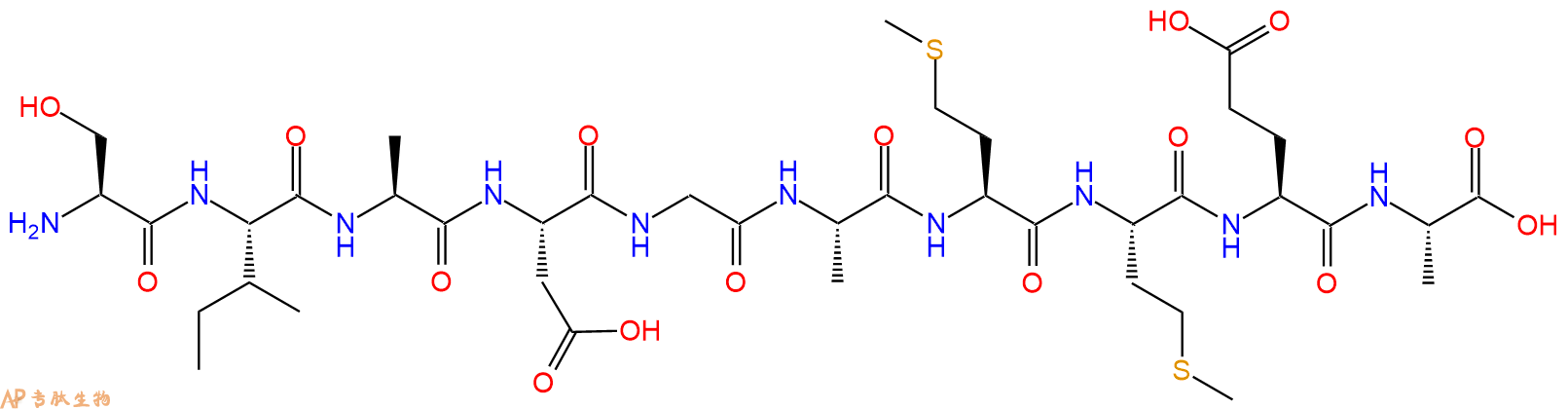 专肽生物产品H2N-Ser-Ile-Ala-Asp-Gly-Ala-Met-Met-Glu-Ala-OH