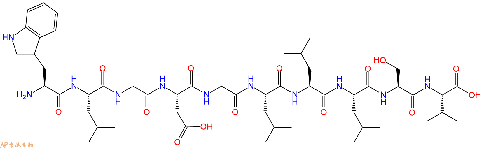 专肽生物产品H2N-Trp-Leu-Gly-Asp-Gly-Leu-Leu-Leu-Ser-Val-OH