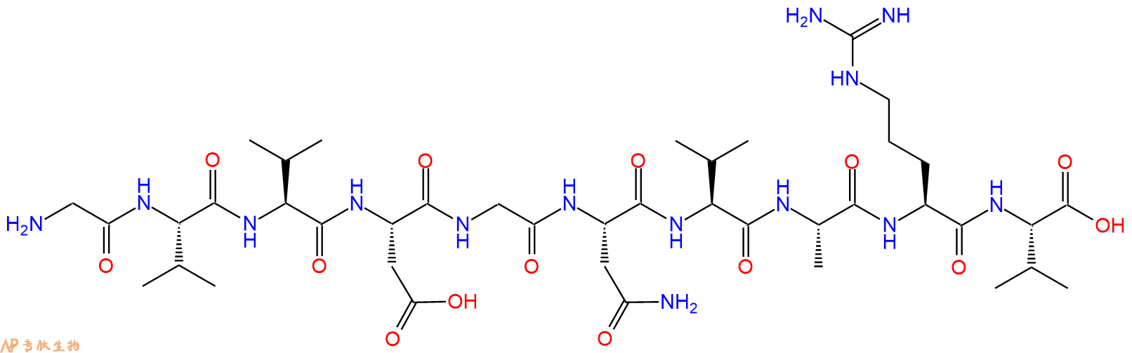 专肽生物产品H2N-Gly-Val-Val-Asp-Gly-Asn-Val-Ala-Arg-Val-OH