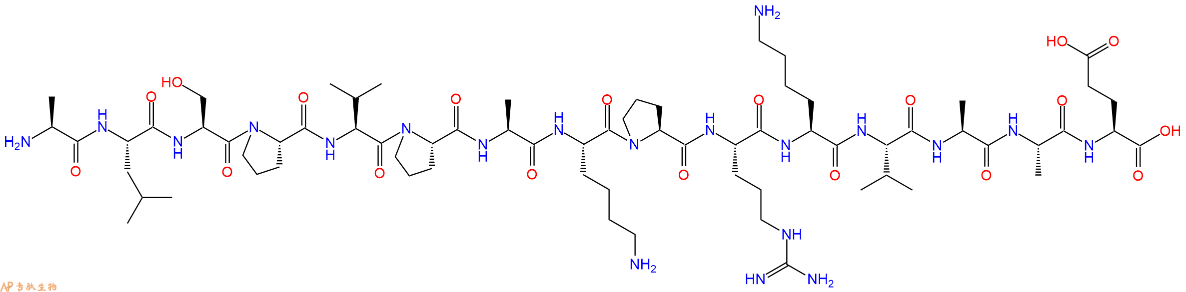 专肽生物产品H2N-Ala-Leu-Ser-Pro-Val-Pro-Ala-Lys-Pro-Arg-Lys-Val-Ala-Ala-Glu-OH