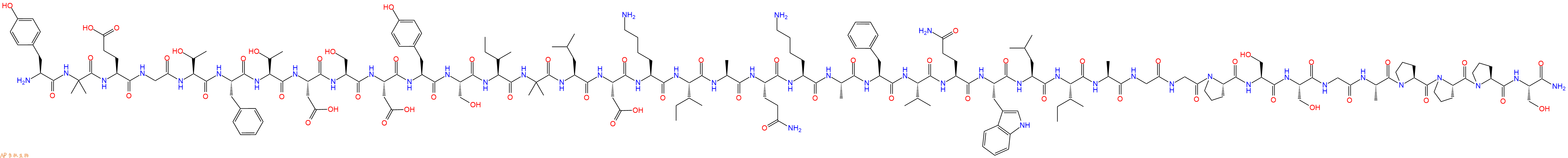 专肽生物产品H2N-Tyr-Aib-Glu-Gly-Thr-Phe-Thr-Asp-Ser-Asp-Tyr-Ser-Ile-Aib-Leu-Asp-Lys-Ile-Ala-Gln-Lys-Ala-Phe-Val-Gln-Trp-Leu-Ile-Ala-Gly-Gly-Pro-Ser-Ser-Gly-Ala-Pro-Pro-Pro-Ser-CONH2