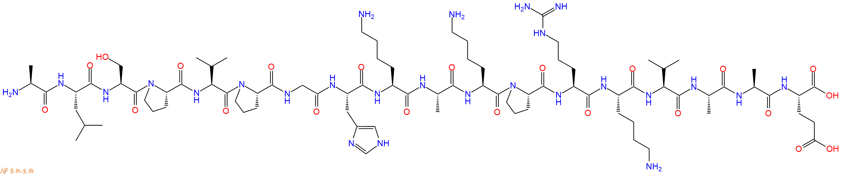 专肽生物产品H2N-Ala-Leu-Ser-Pro-Val-Pro-Gly-His-Lys-Ala-Lys-Pro-Arg-Lys-Val-Ala-Ala-Glu-OH