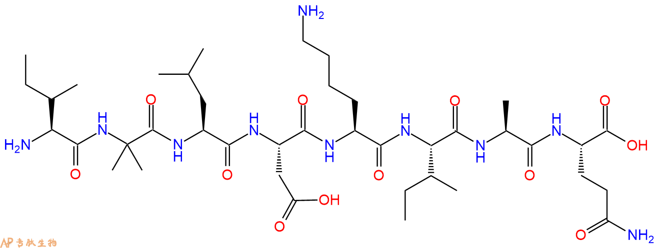 专肽生物产品H2N-Ile-Aib-Leu-Asp-Lys-Ile-Ala-Gln-OH