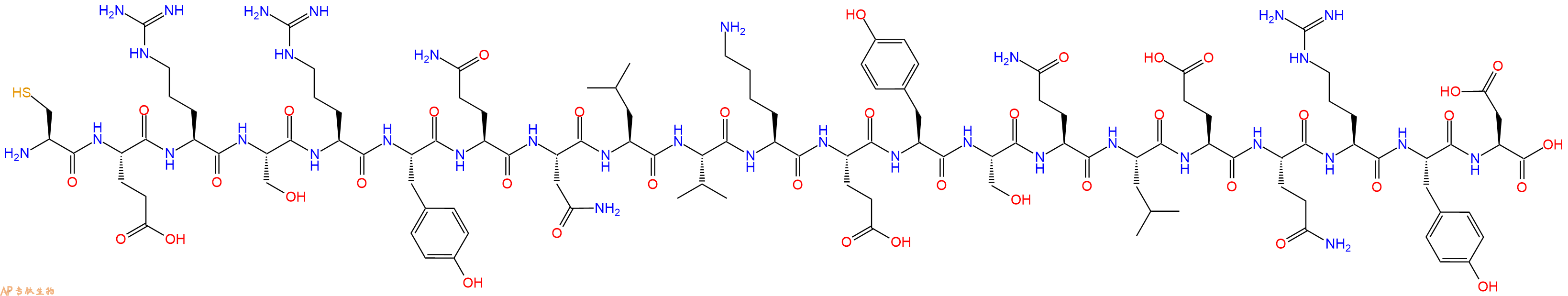专肽生物产品H2N-Cys-Glu-Arg-Ser-Arg-Tyr-Gln-Asn-Leu-Val-Lys-Glu-Tyr-Ser-Gln-Leu-Glu-Gln-Arg-Tyr-Asp-OH
