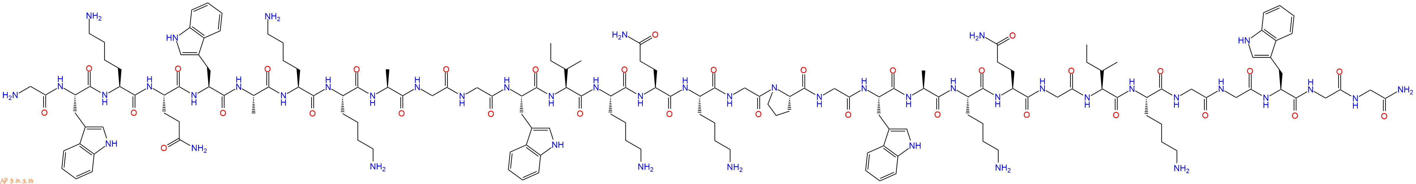 专肽生物产品H2N-Gly-Trp-Lys-Gln-Trp-Ala-Lys-Lys-Ala-Gly-Gly-Trp-Ile-Lys-Gln-Lys-Gly-Pro-Gly-Trp-Ala-Lys-Gln-Gly-Ile-Lys-Gly-Gly-Trp-Gly-Gly-CONH2
