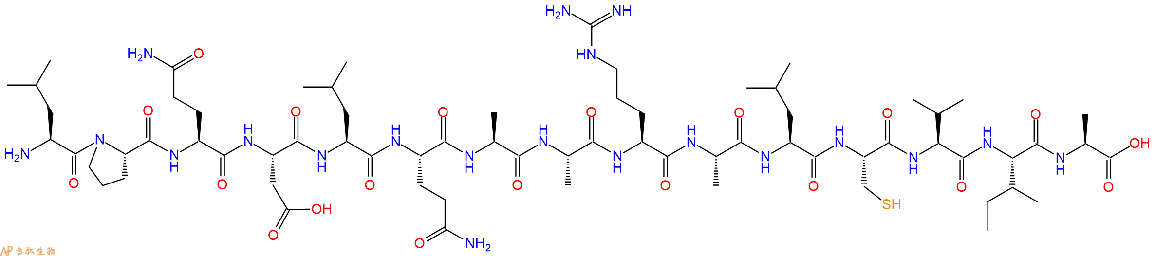 专肽生物产品H2N-Leu-Pro-Gln-Asp-Leu-Gln-Ala-Ala-Arg-Ala-Leu-Cys-Val-Ile-Ala-OH