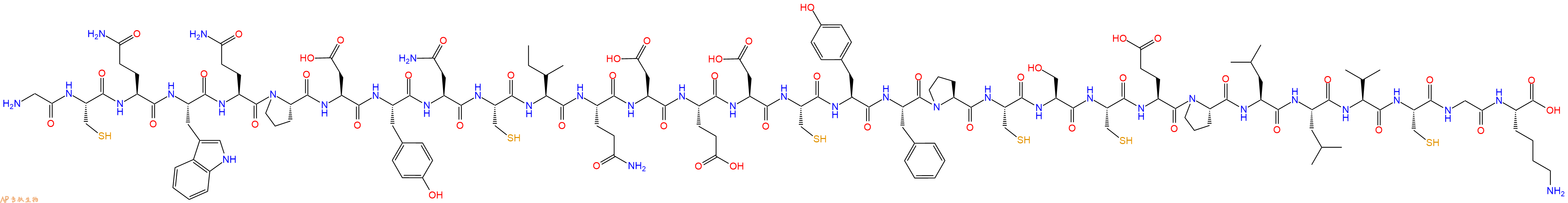 专肽生物产品H2N-Gly-Cys-Gln-Trp-Gln-Pro-Asp-Tyr-Asn-Cys-Ile-Gln-Asp-Glu-Asp-Cys-Tyr-Phe-Pro-Cys-Ser-Cys-Glu-Pro-Leu-Leu-Val-Cys-Gly-Lys-OH