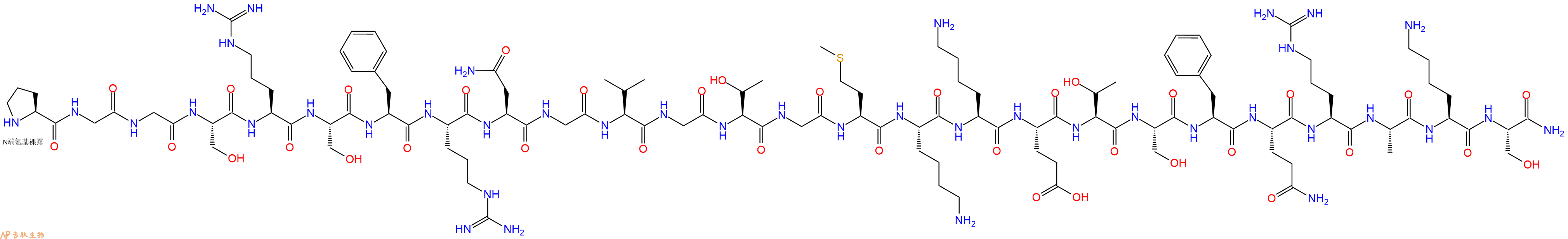 专肽生物产品H2N-Pro-Gly-Gly-Ser-Arg-Ser-Phe-Arg-Asn-Gly-Val-Gly-Thr-Gly-Met-Lys-Lys-Glu-Thr-Ser-Phe-Gln-Arg-Ala-Lys-Ser-CONH2