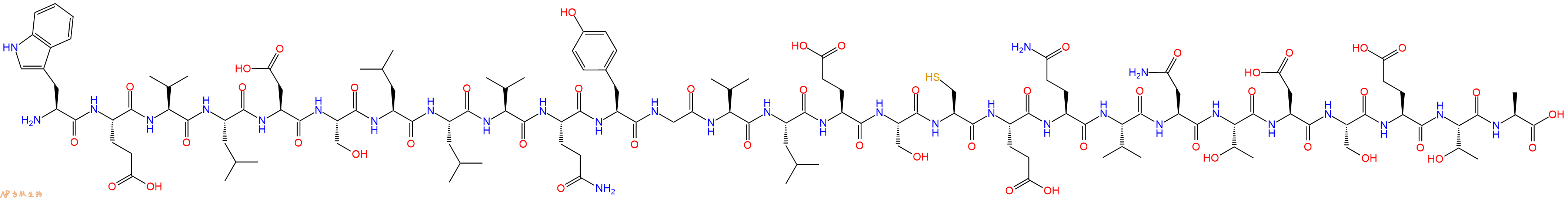 专肽生物产品H2N-Trp-Glu-Val-Leu-Asp-Ser-Leu-Leu-Val-Gln-Tyr-Gly-Val-Leu-Glu-Ser-Cys-Glu-Gln-Val-Asn-Thr-Asp-Ser-Glu-Thr-Ala-OH