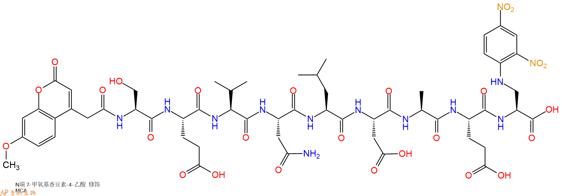 专肽生物产品Mca-(Asn670,Leu671)-Amyloid b/A4 Protein Precursor770 (667-674)-Dap(DNP)
